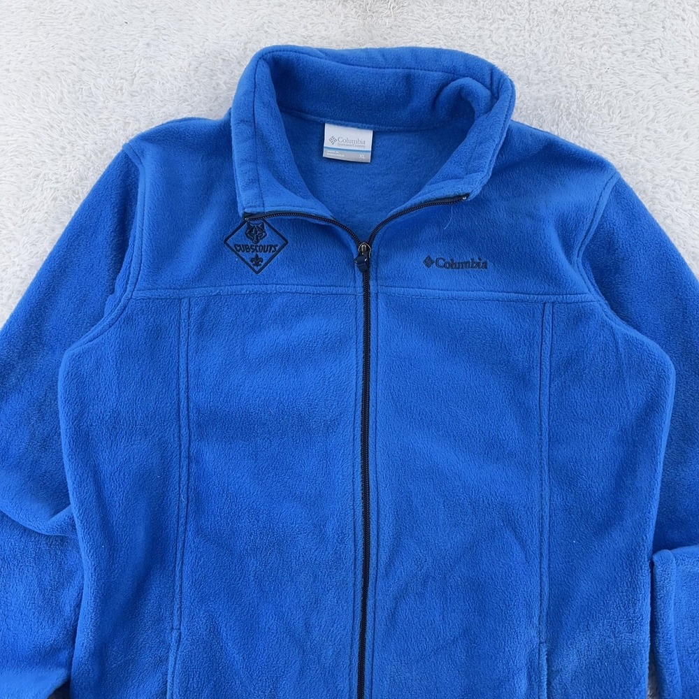Columbia Fleece Jacket YOUTH XL Full Zip‎ Cub Scouts Embroidered Outdoors Warm